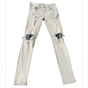 Pacsun Stacked Super Skinny Rip Light Blue Jeans waist 28